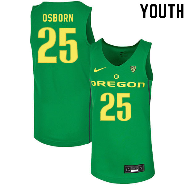 Youth #25 Luke Osborn Oregon Ducks College Basketball Jerseys Sale-Green